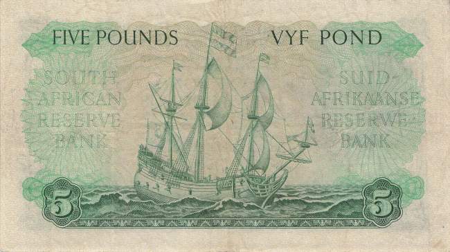 Südafrika p96a 5 Pounds 1952